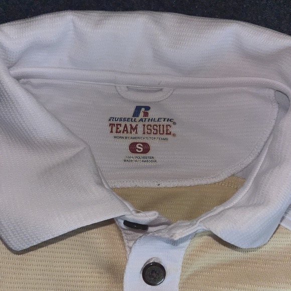 Georgia Tech Yellow‎ Jackets Russell Athletic Gold Golf Shirt Mens S - Picture 2 of 5